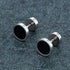2 Pairs Of 316L Surgical Steel Punk Black & Silver Men Women Barbell Earrings
